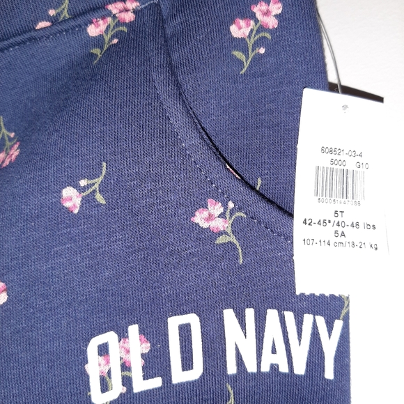 🆕️ Old Navy Floral Sweatpants W/Pockets Girls 5T - Picture 4 of 5